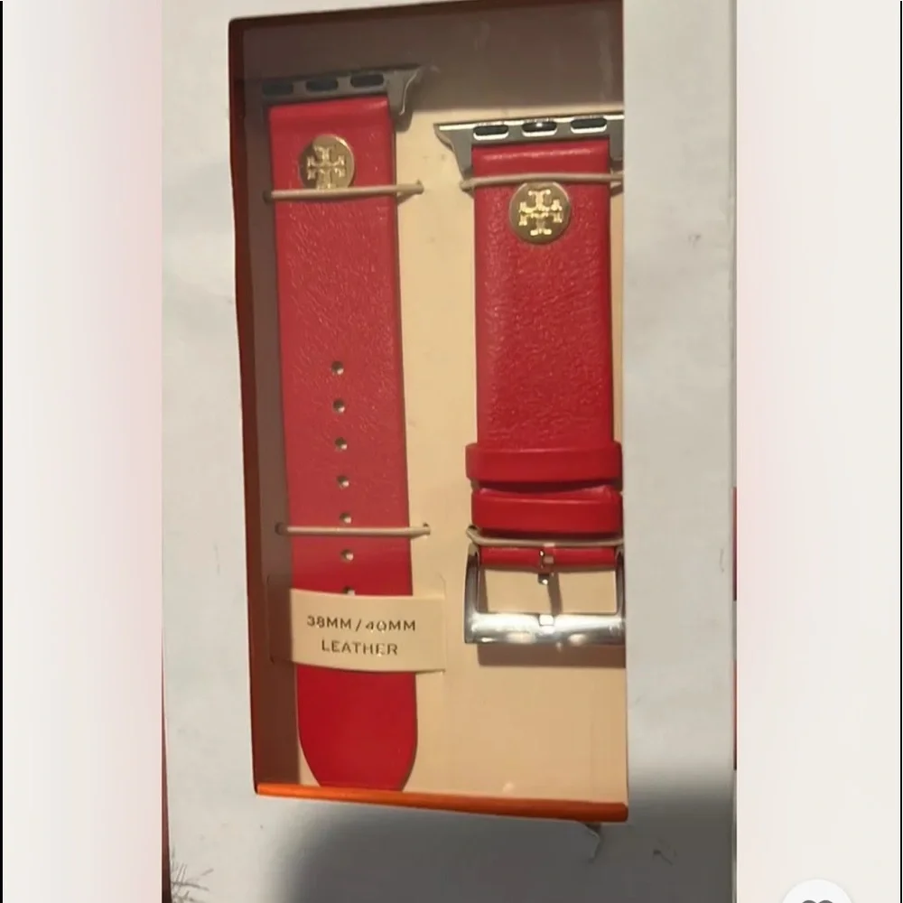 New Tory Burch Red Bandana Apple Watch Leather Strap 38/40/41mm limited edition